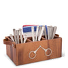 Horse Bits Leather Handles Flatware Caddy